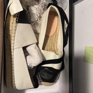 J. Crew Women's Black and White Espadrilles
